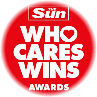 The Sun Who Cares Wins Awards logo